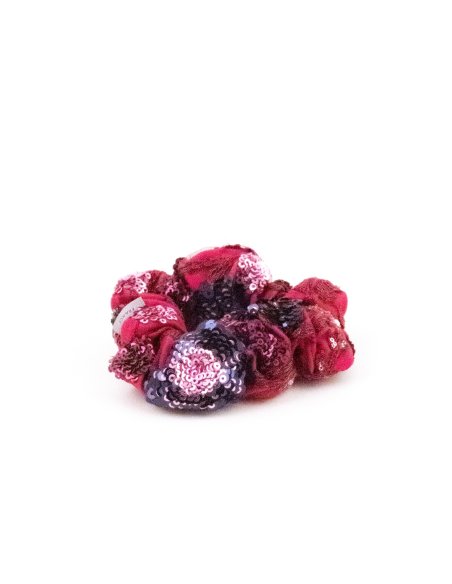Raspberry Velvet Scrunchie - [Product category] handmade in France.