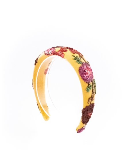Saffron Crown Headband - [Product category] handmade in France.