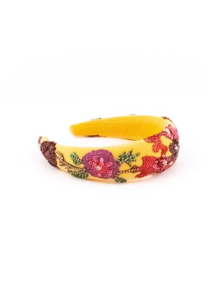 Saffron Crown Headband - [Product category] handmade in France.