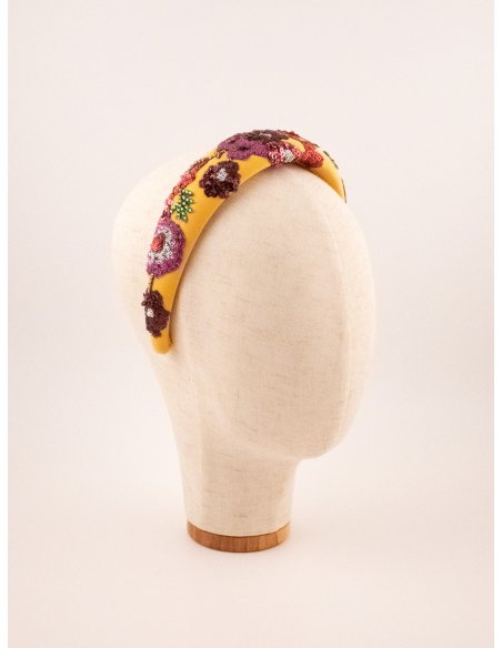 Saffron Crown Headband - [Product category] handmade in France.