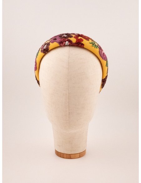 Saffron Crown Headband - [Product category] handmade in France.