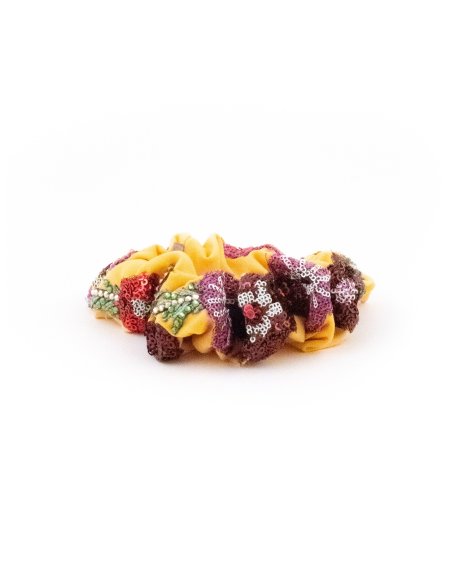 Saffron Braided Scrunchie - [Product category] handmade in France.
