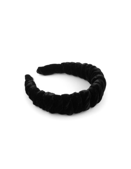 Black Velvet Twist Headband - [Product category] handmade in France.
