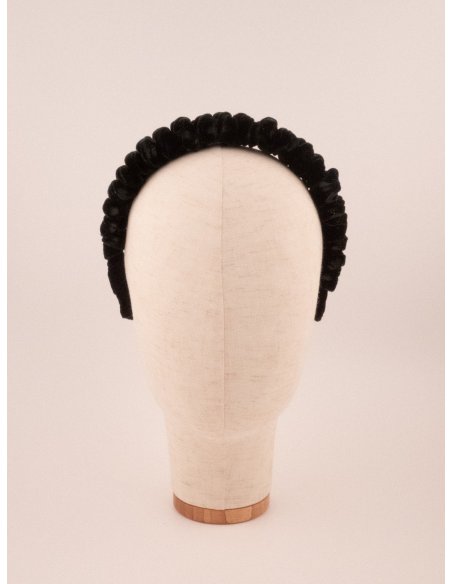 Black Velvet Twist Headband - [Product category] handmade in France.