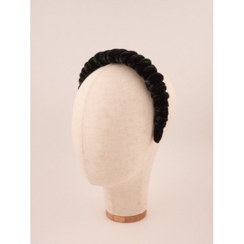 Black Velvet Twist Headband - [Product category] handmade in France.