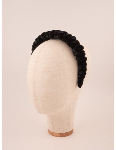 Black Velvet Twist Headband - [Product category] handmade in France.