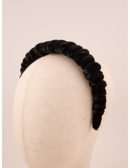 Black Velvet Twist Headband - [Product category] handmade in France.