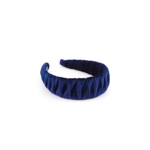 Navy Pleated Headband