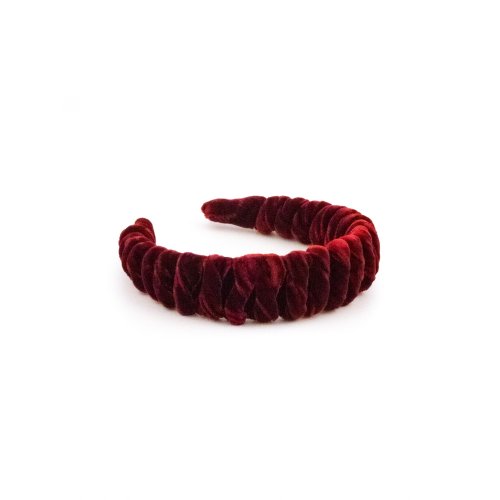 Burgundy Velvet Twist Headband