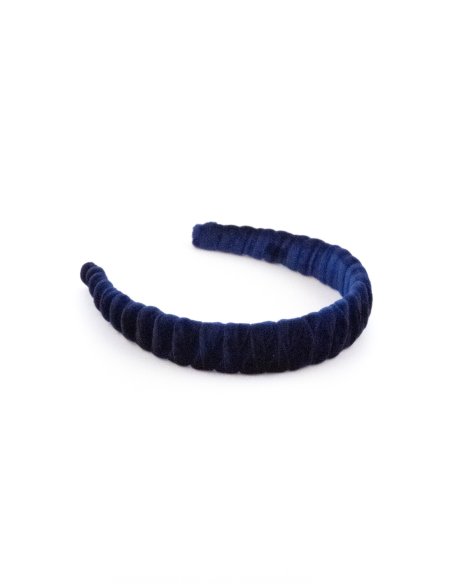 Midnight Blue Pleated Headband - [Product category] handmade in France.