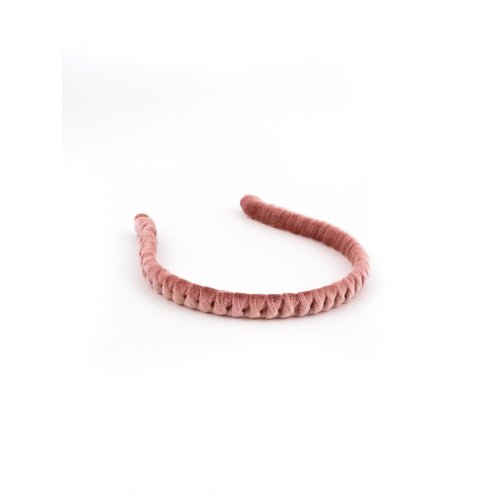 Pink Velvet Twist Headband - [Product category] handmade in France.
