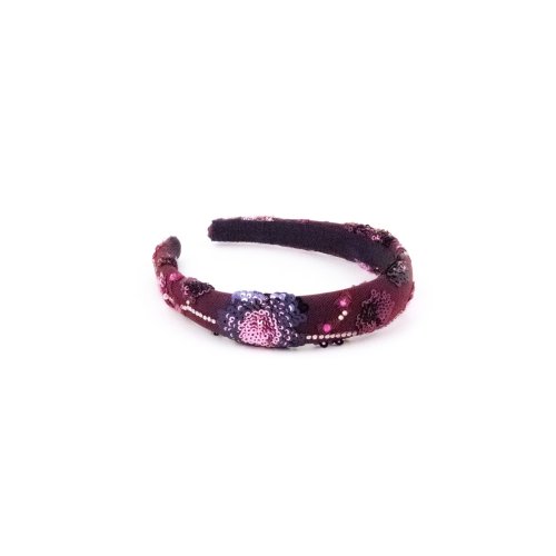 Embroidered Ruby Headband