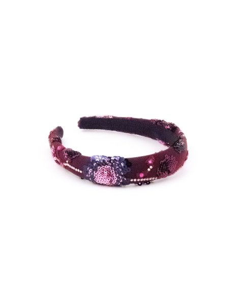Embroidered Ruby Headband - [Product category] handmade in France.