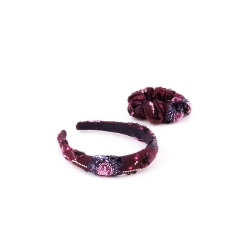 Embroidered Ruby Headband - [Product category] handmade in France.