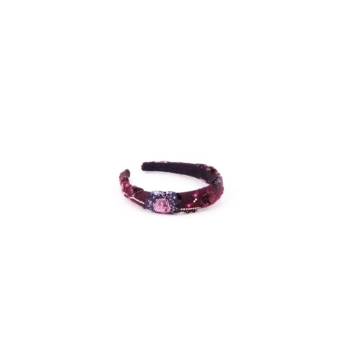Embroidered Ruby Headband - [Product category] handmade in France.