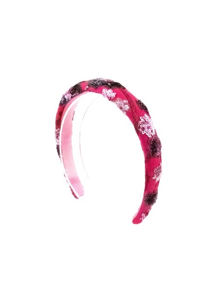 Embroidered Ruby Headband - [Product category] handmade in France.