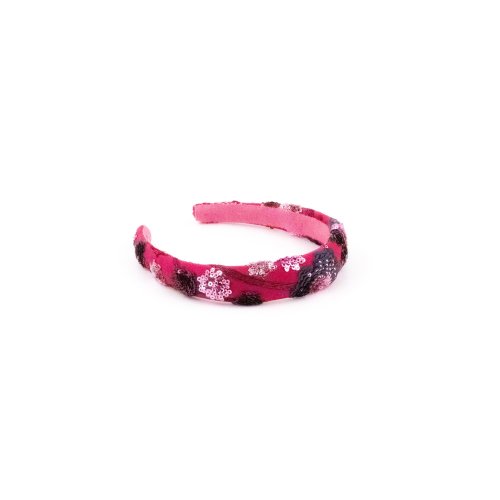 Embroidered Ruby Headband - [Product category] handmade in France.