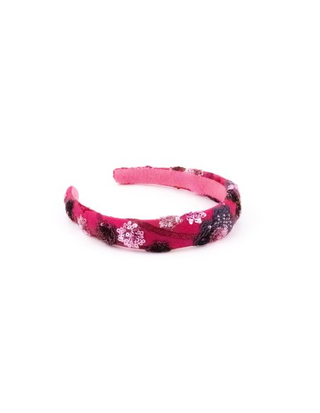 Embroidered Ruby Headband - [Product category] handmade in France.