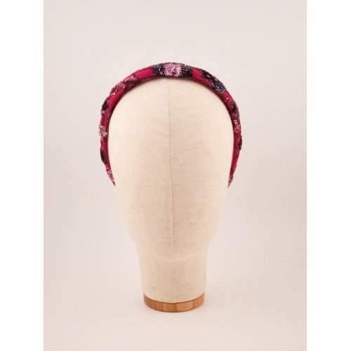 Embroidered Ruby Headband - [Product category] handmade in France.