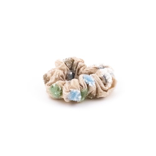 Pastel Sequin Velvet Scrunchie