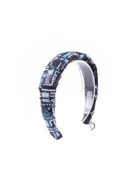 Midnight Blue Mosaic Headband - [Product category] handmade in France.