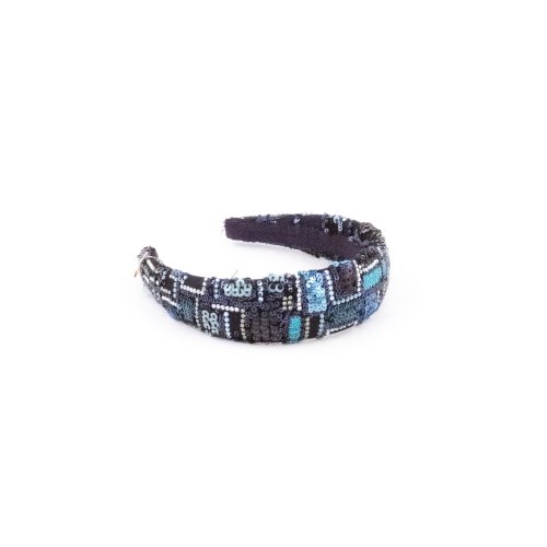 Midnight Blue Mosaic Headband - [Product category] handmade in France.