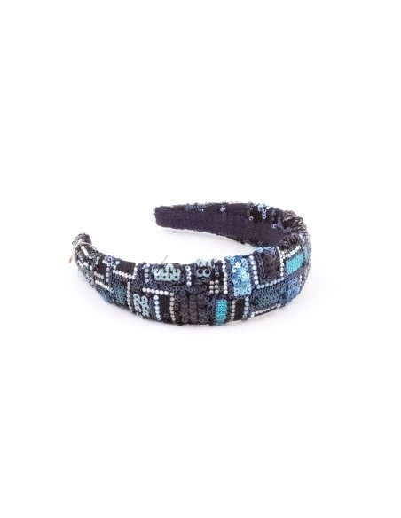 Midnight Blue Mosaic Headband - [Product category] handmade in France.