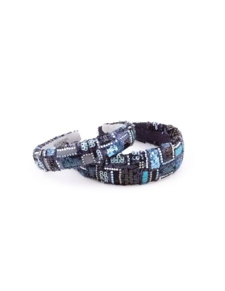 Midnight Blue Mosaic Headband - [Product category] handmade in France.