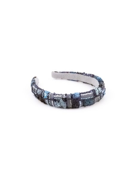Blue Grey Pearl Headband - [Product category] handmade in France.