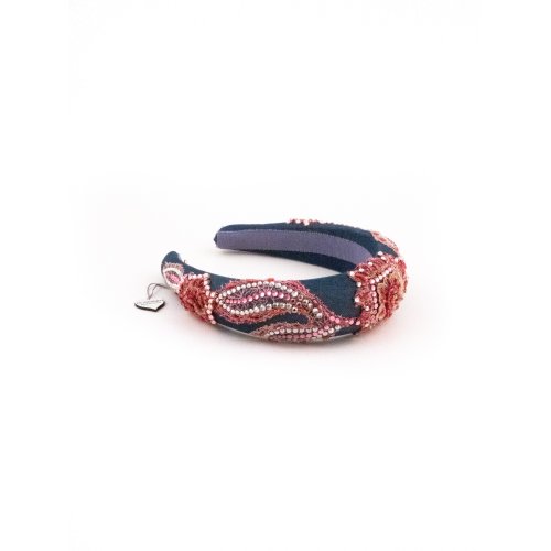 Pink & Navy Arabesque Headband