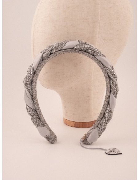 Silver Braided Bandeau - [Product category] handmade in France.