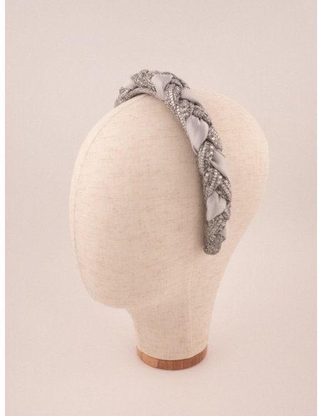 Silver Braided Bandeau - [Product category] handmade in France.