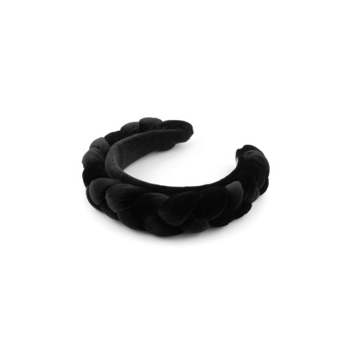 Braided Velvet Headband Noir