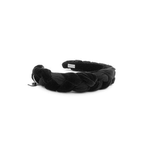Braided Velvet Headband Noir - [Product category] handmade in France.