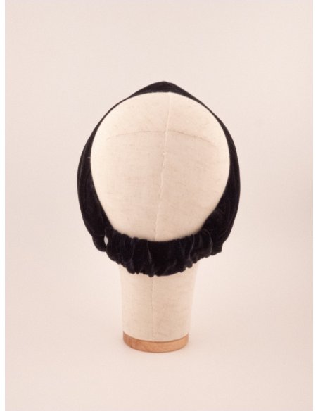 Velvet Turban Bandeau Noir - [Product category] handmade in France.