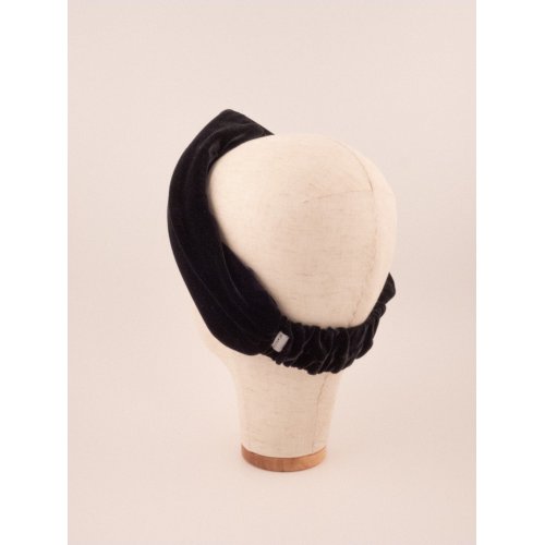 Velvet Turban Bandeau Noir - [Product category] handmade in France.
