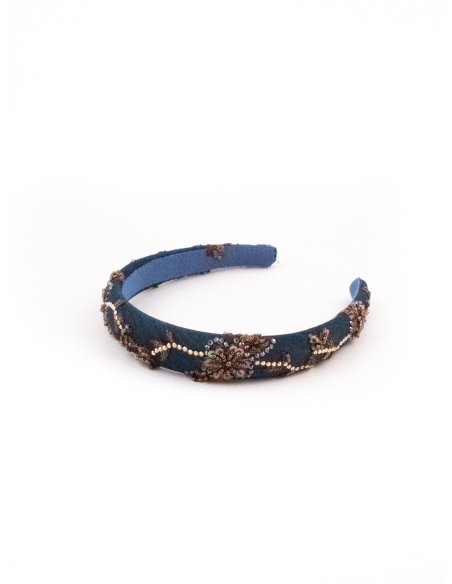 Antique Flora Couture Headband - [Product category] handmade in France.
