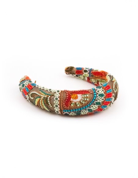 Holi Rangoli Couture Headband - [Product category] handmade in France.