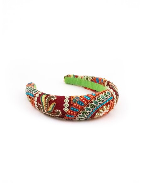 Holi Rangoli Couture Headband - [Product category] handmade in France.