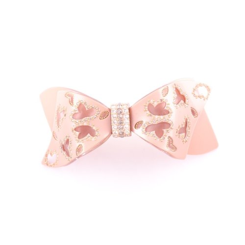 Ponytail Barrette Hair Clip with Flower Engraving