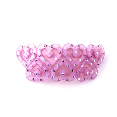 Ponytail Barrette Hair Clip seven Baroque Hearts with...