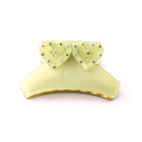 Handmade Metal Hair Clip two Baroque Hearts (X2) with... 2