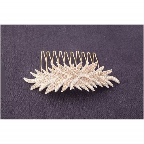 Feathers Sparkling Golden Comb MM