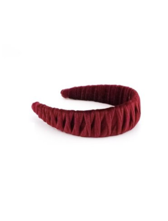 Red Pleated Headband